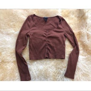 rust/burnt orange crop top // XL